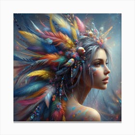 Feathered Woman 1 Canvas Print