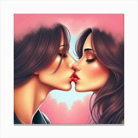 Kissing Couple Canvas Print