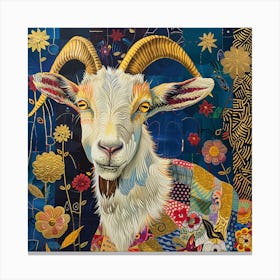 Patchwork Quilted Goat 1 Canvas Print