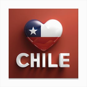 Chile Flag love heart Canvas Print