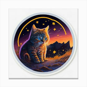 Cat Colored Sky (58) Canvas Print