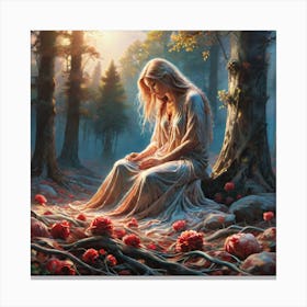 Girl In The Forest 10 Canvas Print