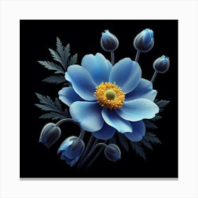 Blue Anemone Flower 1 Canvas Print