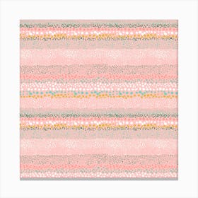 Little Textured Dots Pink Square Canvas Print