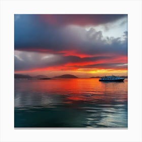 Sunset On A Boat 33 Canvas Print