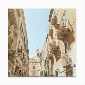 SQUARE Trapani City, Sicily - Mediterranean Architecture Photography Canvas Print