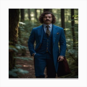Blue Suit In The Woods Canvas Print