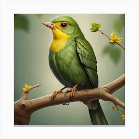 Bird On A Branch Canvas Print