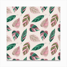 Rosé Tropical Foliage Canvas Print