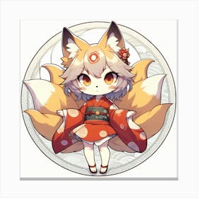 Kitsune Joy 8 Canvas Print