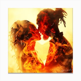 Happy Valentines Baby - Kisses On Fire Canvas Print