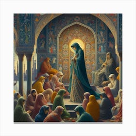 Islamic Women In A Mosque Canvas Print