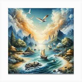 Twilight Serenity Sail Canvas Print