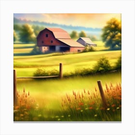 Farm Landscape Wallpaper 2 Canvas Print