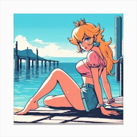Peach beach season Canvas Print