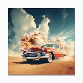 Classic Car In The Desert Canvas Print
