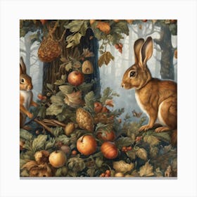 Autumn Rabbits Canvas Print