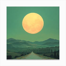 Full Moon Over Tuscany 1 Canvas Print