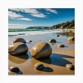 Boulders On The Beach Canvas Print