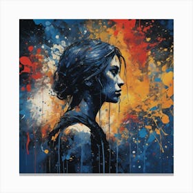Girl In The Splatter Canvas Print