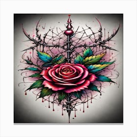 Rose Tattoo Designs 2 Canvas Print