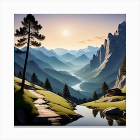 Landscape In The Mountains 1 Canvas Print