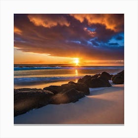 Sunset On The Beach 747 Canvas Print