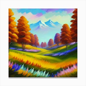 Magnificent forest meadows oil painting abstract painting art 2 Canvas Print