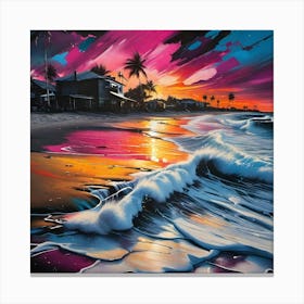 Sunset At The Beach 43 Canvas Print