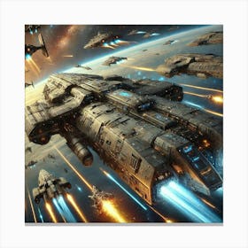 Star Sovereign Battleships Converted Canvas Print