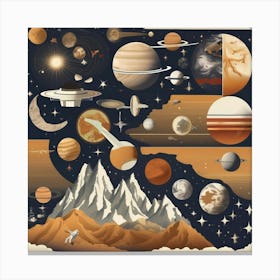 Planets In Space Canvas Print