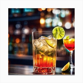 Cocktail On A Bar 8 Canvas Print