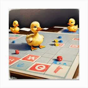 Ducks On A Board Canvas Print