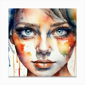 Watercolor Of A Woman 46 Canvas Print