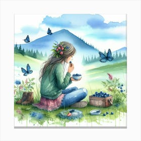 Blueberry Girl Canvas Print