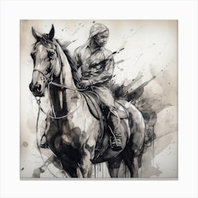 Jockey On Horseback Canvas Print