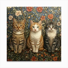 Three Cats Art Canvas Print