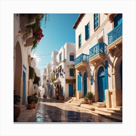 Tunis Street Sidi Bou Said Canvas Print