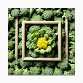 Broccoli In A Frame 17 Canvas Print
