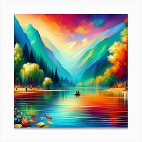 Sunset By The Lake Canvas Print