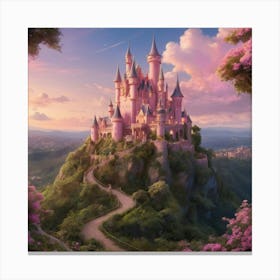 Disney Princess Castle Paintings Art Print Canvas Print