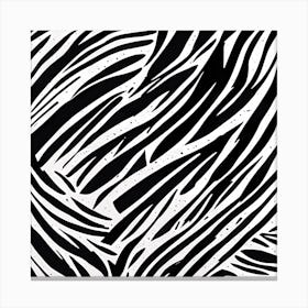 Zebra stipes Linocut painting Canvas Print