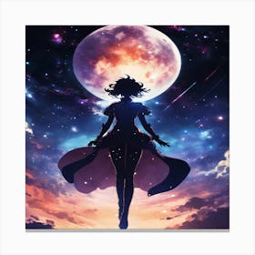 Moon girl Canvas Print