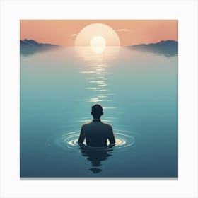 Man In Water art 1 Canvas Print