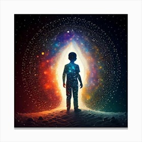 Firefly Polychrome, Particles, Powders, Whimsical, Child, Figure, Silhouette, Portal, Colors, Magic, (2) Canvas Print