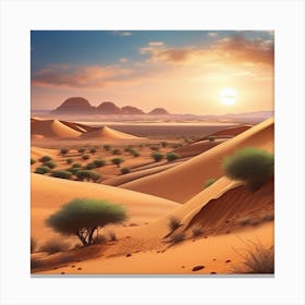 Sahara Desert Landscape 14 Canvas Print