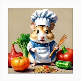 Chef Hamster 34 Canvas Print