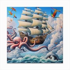 Octopus Skies: A Surreal Swashbuckling Adventure Canvas Print