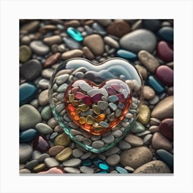 Heart Of Pebbles Canvas Print