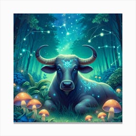 Bull In The Forest 26 Canvas Print